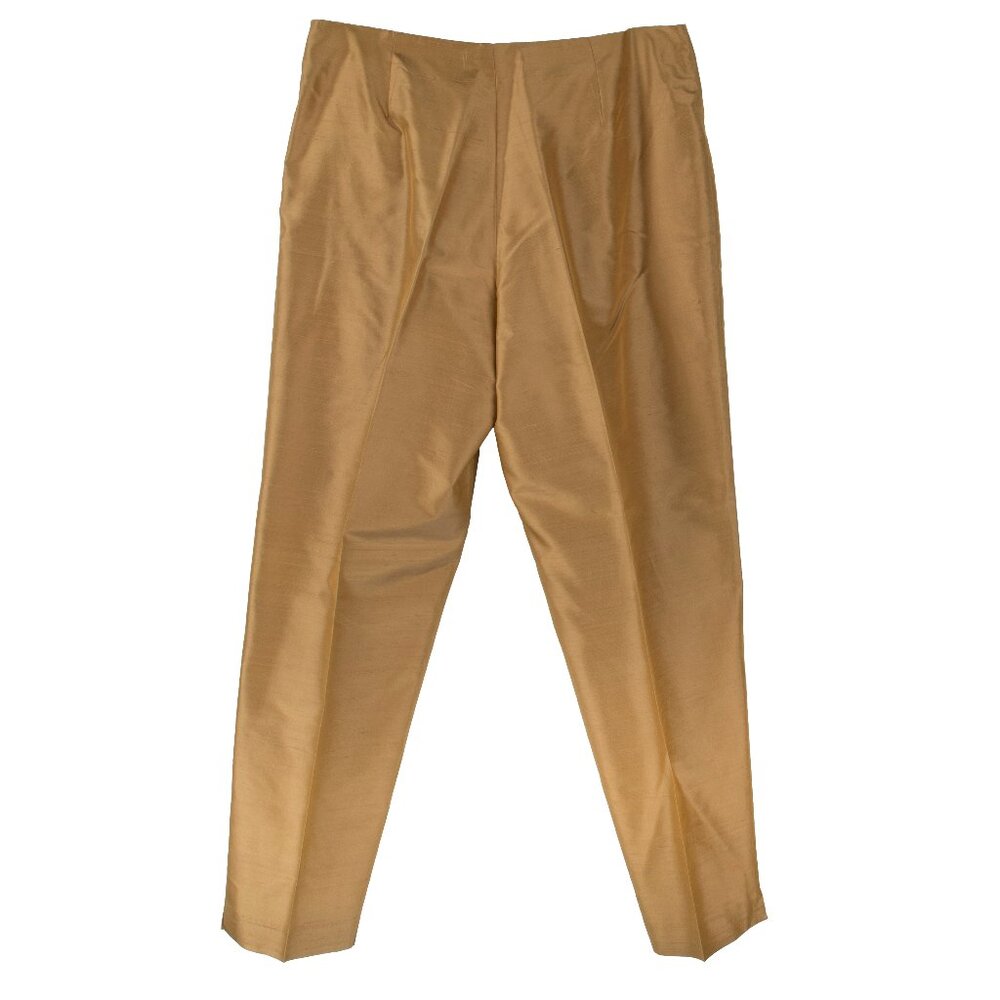 NEW YORK & COMPANY Pants Silk Champagne Gold Trouser 10